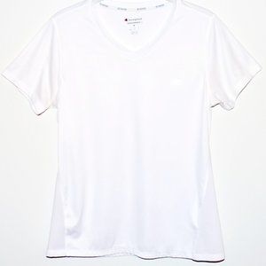 Champion Vapor White V-Neck Short Sleeve Shirt - Medium